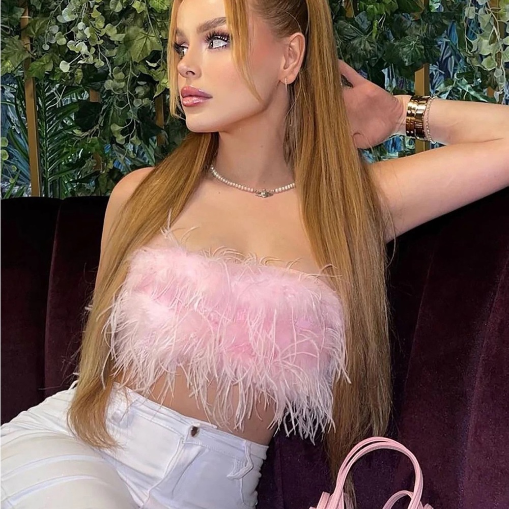 Fashion Nova - Feather Crop Top